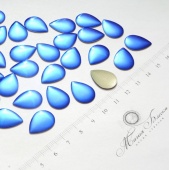 Стразы металлические клеевые Капля 6*9, 8*12, 13*18мм цвет Sapphire - сапфировый (30шт)