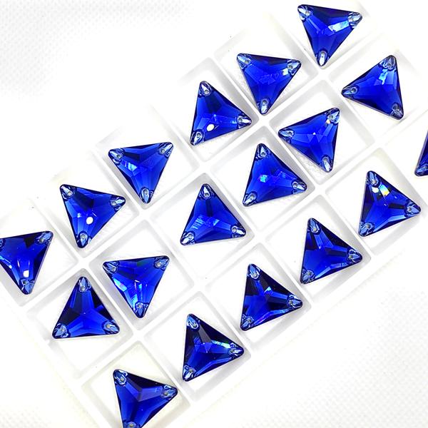 Пришивные стразы Треугольник цвет Sapphire - цвет сапфира (хрусталь Ю.Корея)