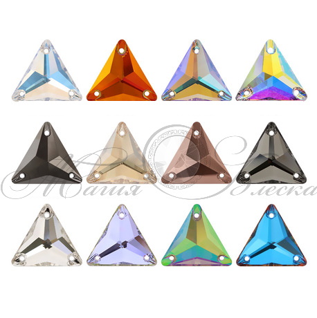 Пришивные стразы Треугольник цвет Сrystal - прозрачный  (хрусталь Ю.Корея)