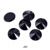 Пришивные стразы Круг цвет Jet - черный (хрусталь Ю.Корея)