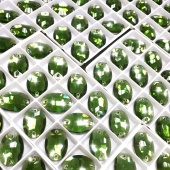 Овал стекло пришивной цвет Green - зеленый 18*24мм (2шт)