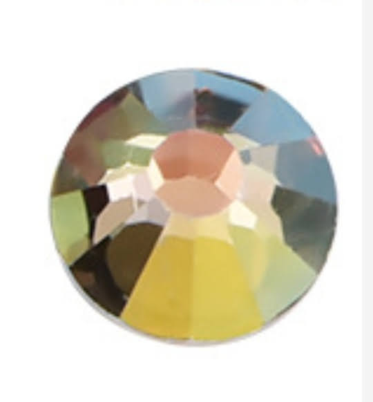 Стразы холодной фиксации цвет Olivine AB - оливковый радужный (стекло Ю.Корея)