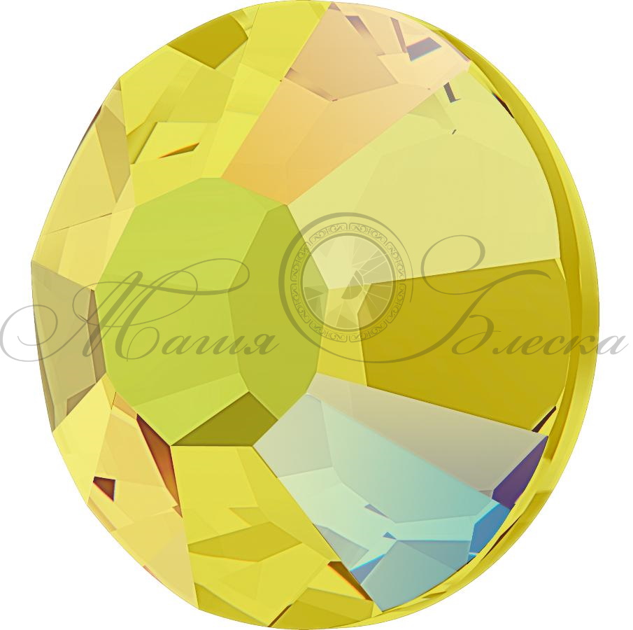 Стразы холодной фиксации цвет Citrine AB - желтый радужный (стекло Ю.Корея)
