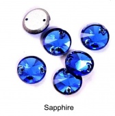 Пришивные стразы Круг цвет Sapphire - сапфировый (хрусталь Ю.Корея)