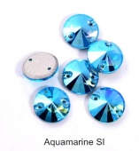 Пришивные стразы Круг цвет Aquamarine AB  -  аквамарин радужный (хрусталь Ю.Корея)