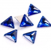 Пришивные стразы Треугольник цвет Sapphire - цвет сапфира (хрусталь Ю.Корея)