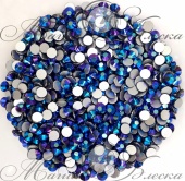 Стразы холодной фиксации цвет Sapphire AB - сапфировый радужный (стекло Ю.Корея)