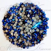 Стразы горячей фиксации цвет Sapphire AB - сапфировый радужный (стекло Ю.Корея)