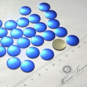 Стразы металлические клеевые Круг 16мм цвет Sapphire - сапфировый (10шт)