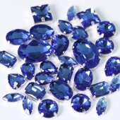 Микс цвета Lt.Sapphire - голубой стекло разных форм (25 штук)