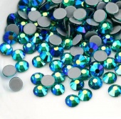 Стразы горячей фиксации цвет Blue Zircon AB - бирюзовый радужный (стекло Ю.Корея)
