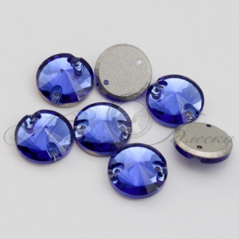 Пришивные стразы Круг цвет Sapphire - сапфировый (хрусталь Ю.Корея)