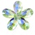 Стразы пришивные Капля цвет Peridot AB - светло-зеленый радужный 