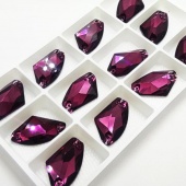 Галактик пришивной Amethyst - цвет аметиста 17*27мм 12шт стекло