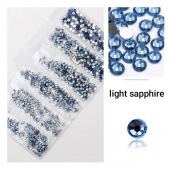 Premium NHF Lt. Sapphire - голубой ss4 - ss12 (набор) 1440шт стекло