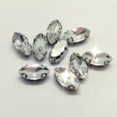 Лодочка (маркиз ) в оправе Crystal - прозрачный 5*10мм 1шт стекло