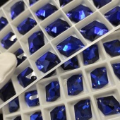 Космик пришивной Cobalt - ярко-синий 11*14мм 1 шт хрусталь