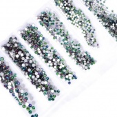 Premium NHF Vitrail Emerald -  зелёный хамелеон s4 - ss12 (набор) 1440шт стекло
