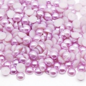 Половинки бусин Violet - светло-лавандовый микс от 3-10мм 14 грамм акрил