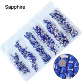 Premium NHF Sapphire - сапфировый ss4 - ss12 (набор) 1440шт стекло