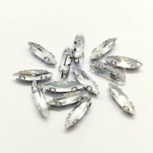 Лодочка (маркиз ) в оправе Crystal - прозрачный 4*15мм 25шт стекло