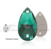 Капля пришивная Emerald - изумрудный 10*18мм 24шт  хрусталь