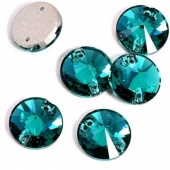 Круг пришивной Emerald - изумрудный 14мм 1шт хрусталь