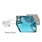 Космик пришивной Aquamarine - цвет аквамарина 11*14мм 28шт хрусталь