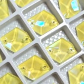 Космик пришивной Lt. Topaz Opal - светло-желтый опал 11*14мм 28 шт стекло