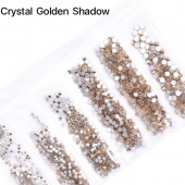 Premium NHF Crystal Golden Shadow - светло-золотой ss4 - ss12 (набор) 1440штстекло