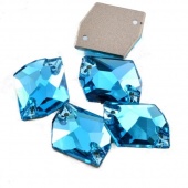 Космик пришивной Aquamarine - цвет аквамарина 11*14мм 1шт хрусталь