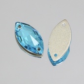 Наветт (Лодочка) пришивной Aquamarine - цвет аквамарина 6*12мм 36 шт хрусталь