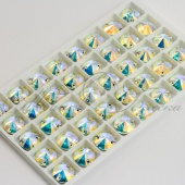 Круг пришивной Crystal AB - радужный 16мм 18шт хрусталь