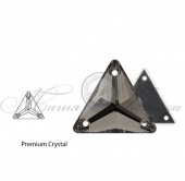 Треугольник  Black Diamond - серый прозрачный 16мм 18шт хрусталь