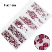 Premium NHF Fuchsia - цвет фуксии ss4 - ss12 (набор) 1440шт стекло