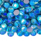 Premium NHF Aquamarine AB - цвет аквамарина радужный ss30(6,4 - 6,6 мм) 288шт стекло
