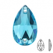 Капля пришивная Aquamarine - цвет аквамарина 13*22мм 18шт хрусталь