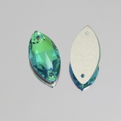 Наветт (Лодочка) пришивная Peridot - светло-зеленый 7*15мм 24 шт хрусталь