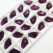 Галактик пришивной Amethyst - цвет аметиста 12*19мм 24шт стекло