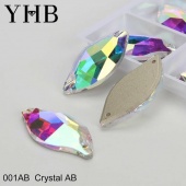 Пришивные стразы Волна Crystal AB - радужный 14*30мм 1шт хрусталь