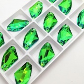 Галактик пришивной Peridot - светло-зеленый 17*27мм 12шт хрусталь