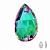 Капля пришивная Vitrail Emerald  - зеленый хамелеон 13*22мм 1шт хрусталь